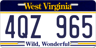 WV license plate 4QZ965