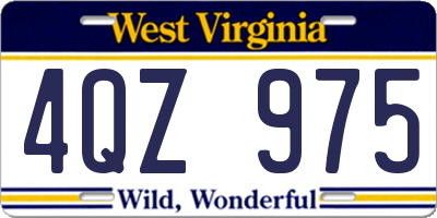 WV license plate 4QZ975