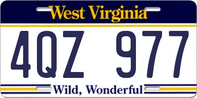 WV license plate 4QZ977