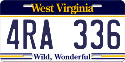 WV license plate 4RA336
