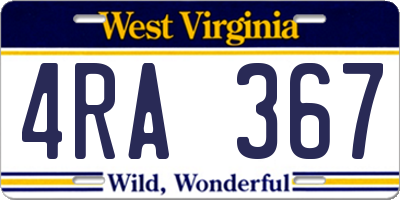 WV license plate 4RA367