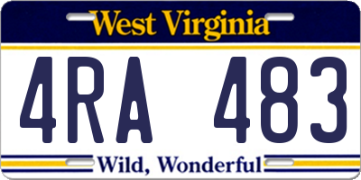 WV license plate 4RA483