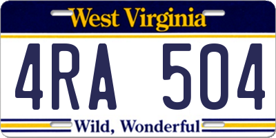 WV license plate 4RA504