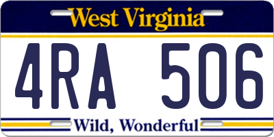WV license plate 4RA506