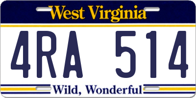 WV license plate 4RA514