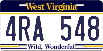 WV license plate 4RA548