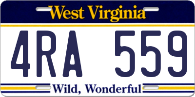 WV license plate 4RA559