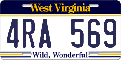 WV license plate 4RA569