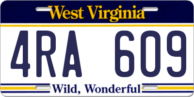 WV license plate 4RA609