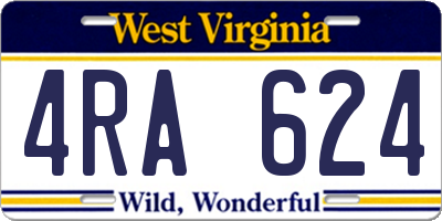 WV license plate 4RA624