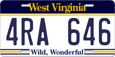WV license plate 4RA646