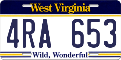 WV license plate 4RA653