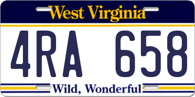 WV license plate 4RA658