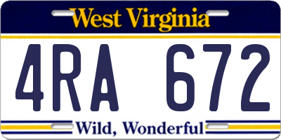WV license plate 4RA672
