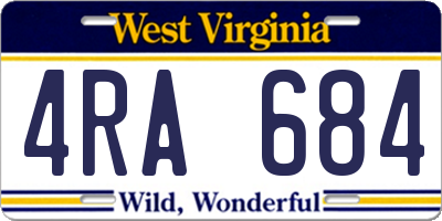 WV license plate 4RA684