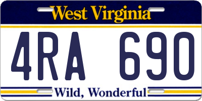 WV license plate 4RA690