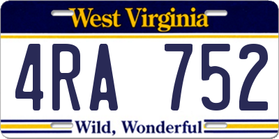 WV license plate 4RA752