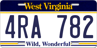 WV license plate 4RA782