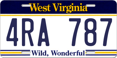 WV license plate 4RA787