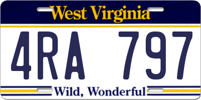 WV license plate 4RA797