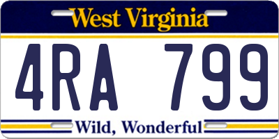 WV license plate 4RA799