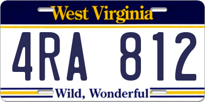 WV license plate 4RA812