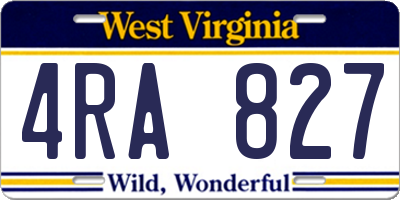 WV license plate 4RA827