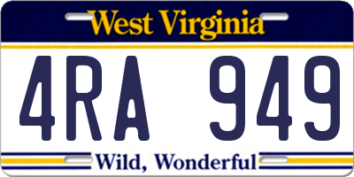WV license plate 4RA949