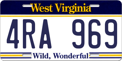 WV license plate 4RA969