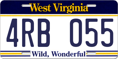 WV license plate 4RB055