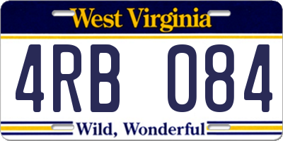 WV license plate 4RB084