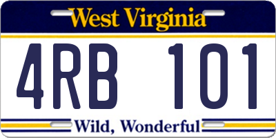 WV license plate 4RB101