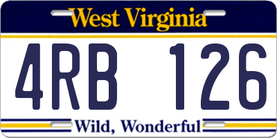 WV license plate 4RB126
