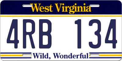 WV license plate 4RB134