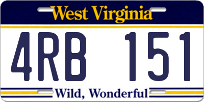 WV license plate 4RB151