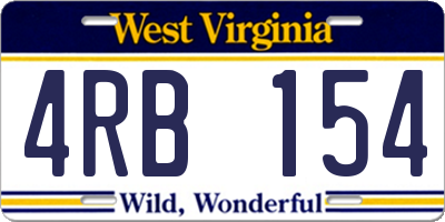 WV license plate 4RB154