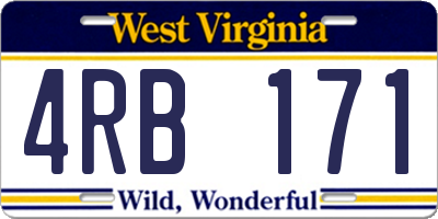 WV license plate 4RB171