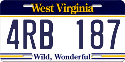 WV license plate 4RB187