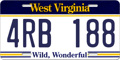 WV license plate 4RB188