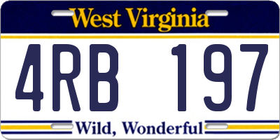 WV license plate 4RB197