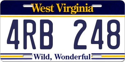 WV license plate 4RB248