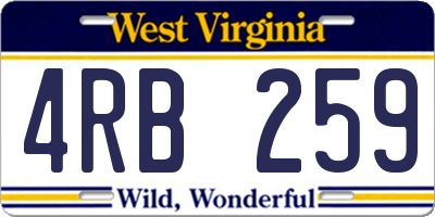 WV license plate 4RB259