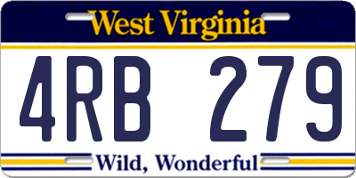 WV license plate 4RB279