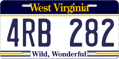 WV license plate 4RB282