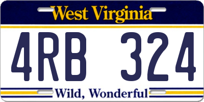 WV license plate 4RB324