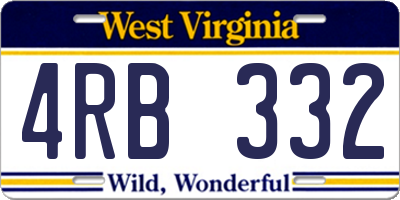WV license plate 4RB332