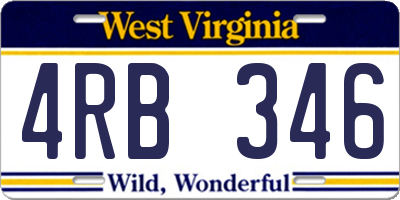 WV license plate 4RB346