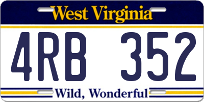 WV license plate 4RB352