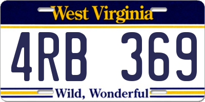 WV license plate 4RB369