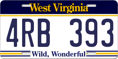 WV license plate 4RB393